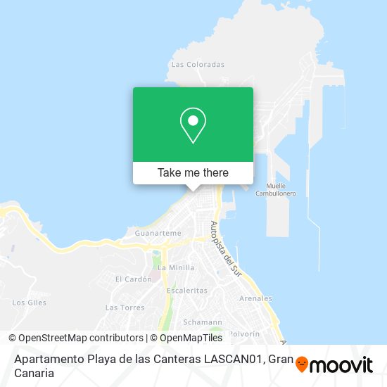 mapa Apartamento Playa de las Canteras LASCAN01