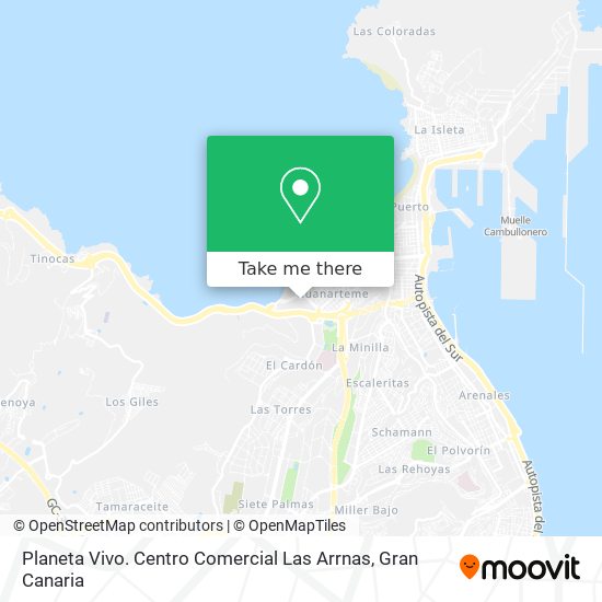 Planeta Vivo. Centro Comercial Las Arrnas map