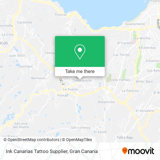 Ink Canarias Tattoo Supplier map