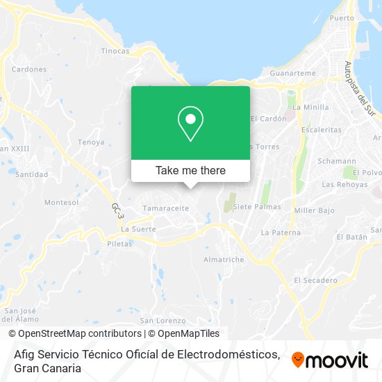 mapa Afig Servicio Técnico Oficíal de Electrodomésticos