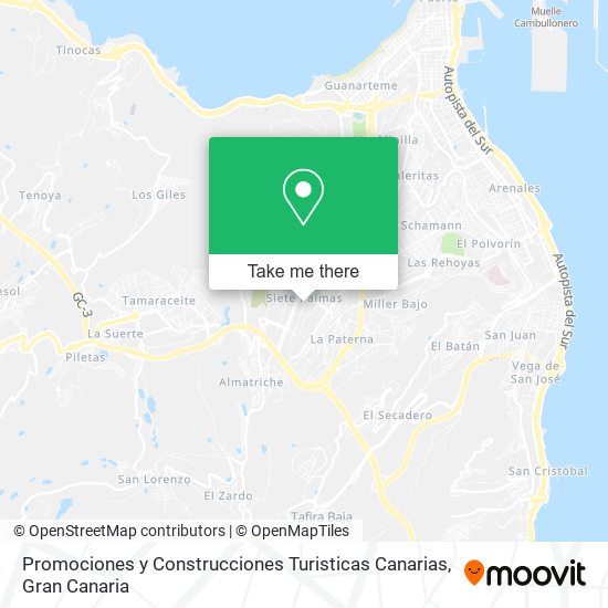 Promociones y Construcciones Turisticas Canarias map