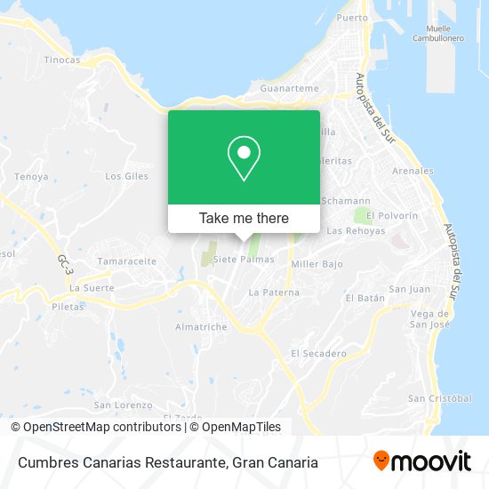 mapa Cumbres Canarias Restaurante