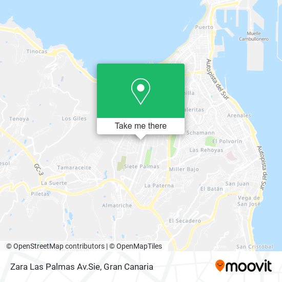 mapa Zara Las Palmas Av.Sie