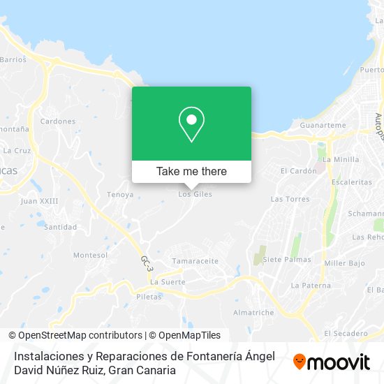 mapa Instalaciones y Reparaciones de Fontanería Ángel David Núñez Ruiz