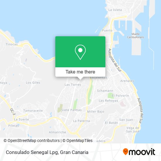 Consulado Senegal Lpg map