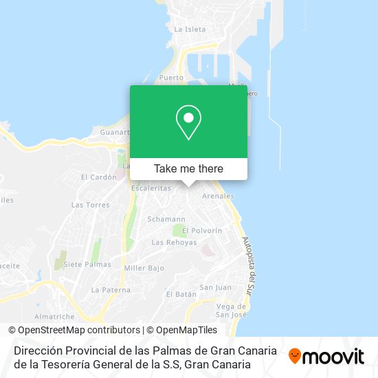 Dirección Provincial de las Palmas de Gran Canaria de la Tesorería General de la S.S map