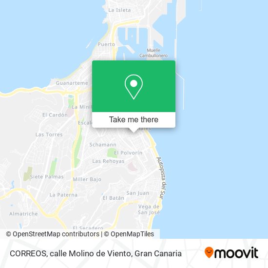 mapa CORREOS, calle Molino de Viento