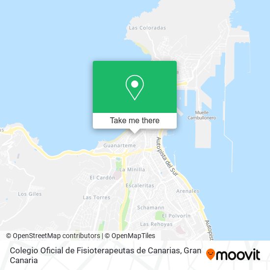 mapa Colegio Oficial de Fisioterapeutas de Canarias