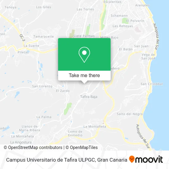 Campus Universitario de Tafira ULPGC map