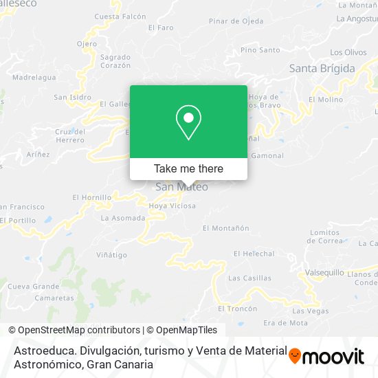 mapa Astroeduca. Divulgación, turismo y Venta de Material Astronómico