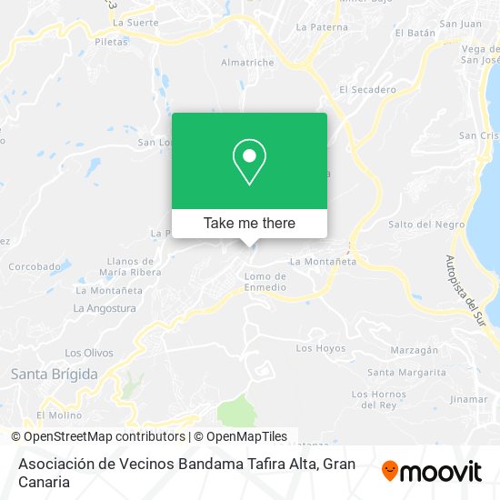 mapa Asociación de Vecinos Bandama Tafira Alta