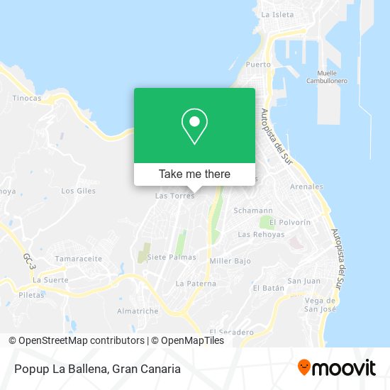 Popup La Ballena map