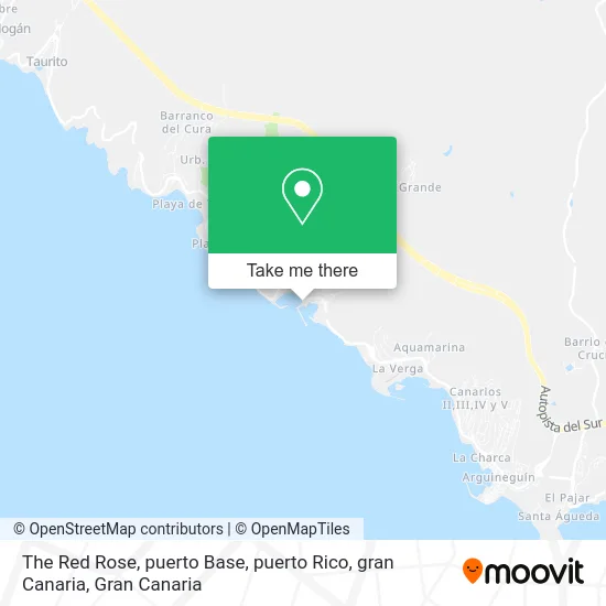 The Red Rose, puerto Base, puerto Rico, gran Canaria map