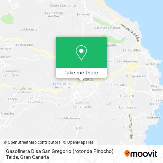 mapa Gasolinera Disa San Gregorio (rotonda Pinocho) Telde