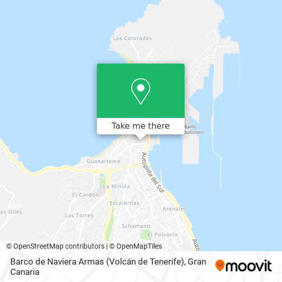 mapa Barco de Naviera Armas (Volcán de Tenerife)