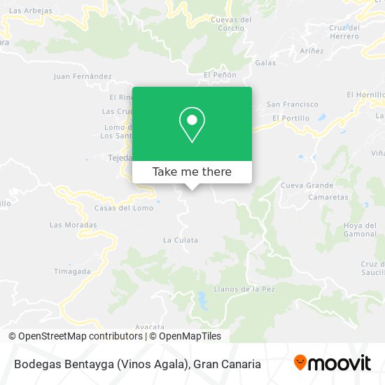 mapa Bodegas Bentayga (Vinos Agala)