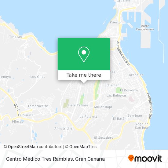 Centro Médico Tres Ramblas map