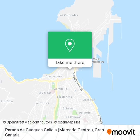 mapa Parada de Guaguas Galicia (Mercado Central)