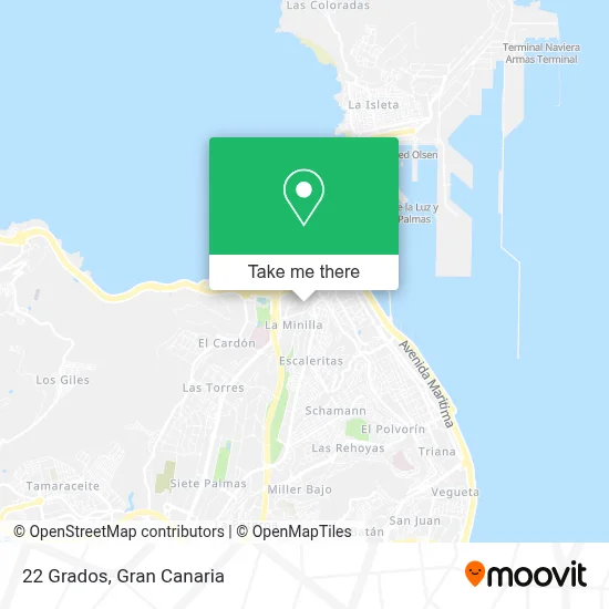 22 Grados map