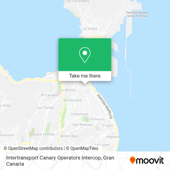 Intertransport Canary Operators Intercop map
