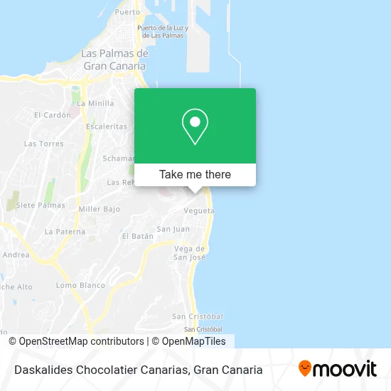 Daskalides Chocolatier Canarias map