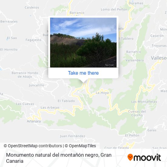 mapa Monumento natural del montaňón negro