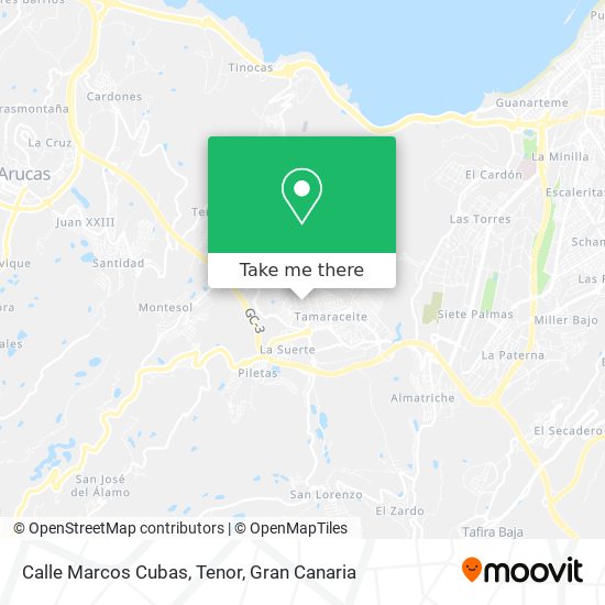 Calle Marcos Cubas, Tenor map
