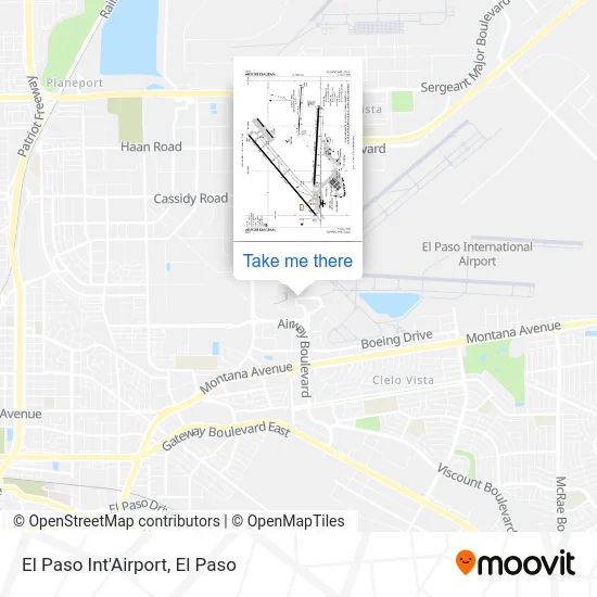 El Paso Int'Airport map