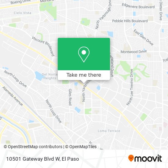 Mapa de 10501 Gateway Blvd W