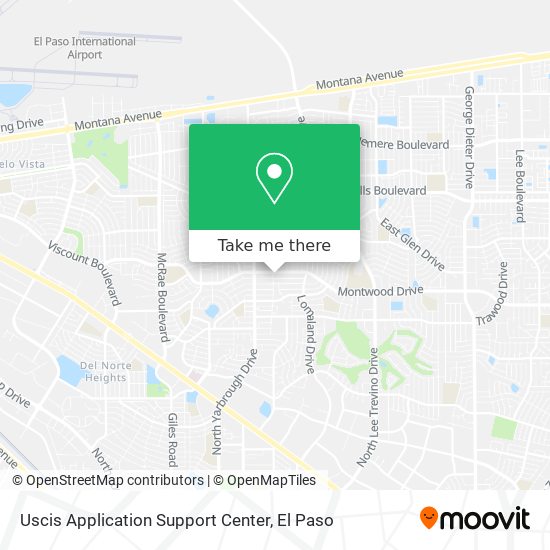 Mapa de Uscis Application Support Center