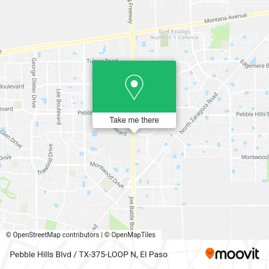 Pebble Hills Blvd / TX-375-LOOP N map