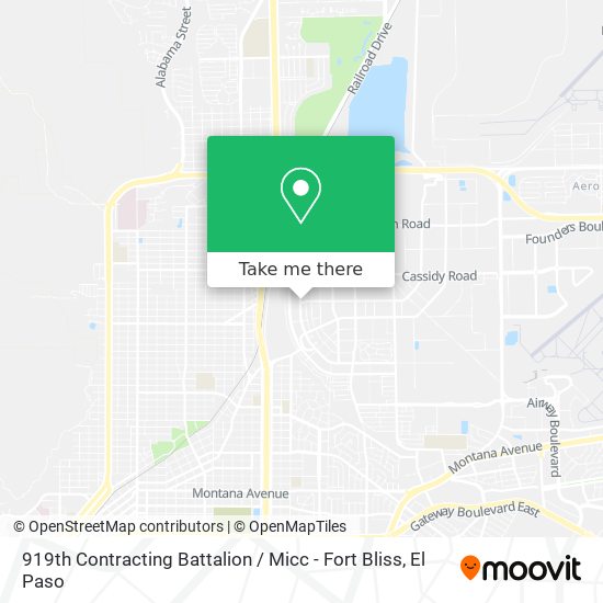 919th Contracting Battalion / Micc - Fort Bliss map