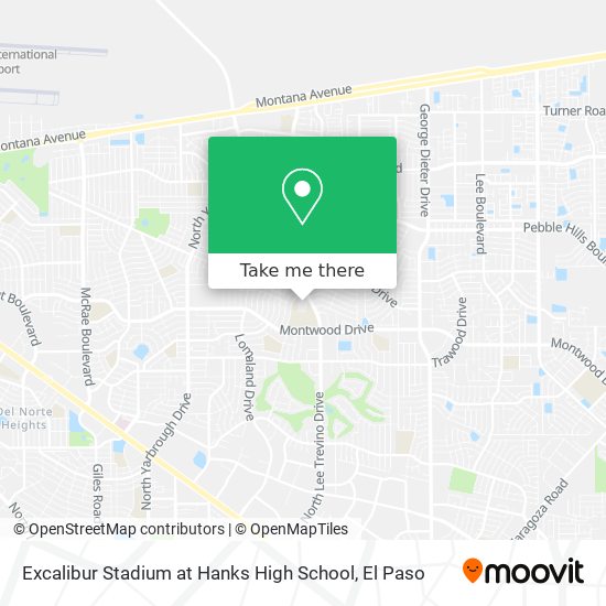 Excalibur Stadium at Hanks High School map