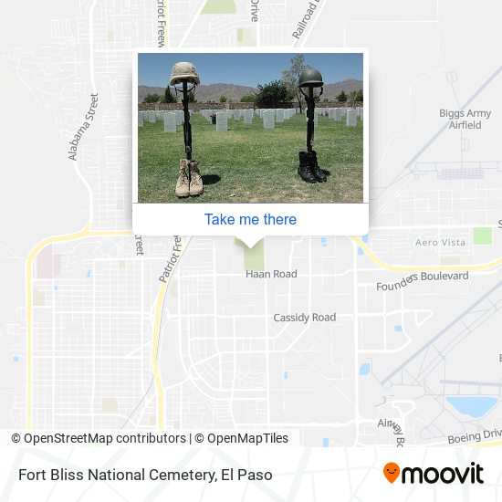 Fort Bliss National Cemetery map