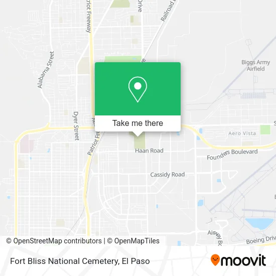 Fort Bliss National Cemetery map