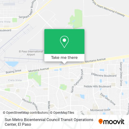 Sun Metro Bicentennial Council Transit Operations Center map