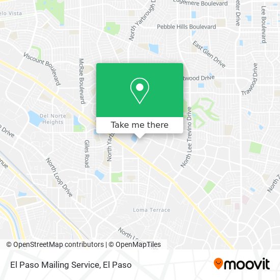 Mapa de El Paso Mailing Service