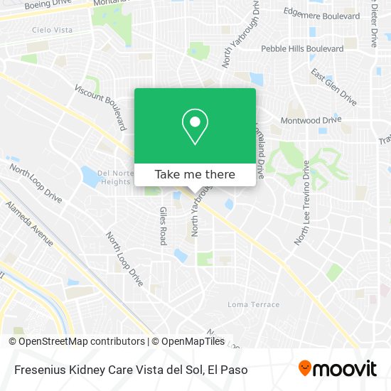 Fresenius Kidney Care Vista del Sol map