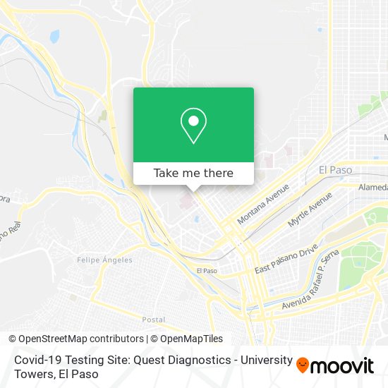 Covid-19 Testing Site: Quest Diagnostics - University Towers map