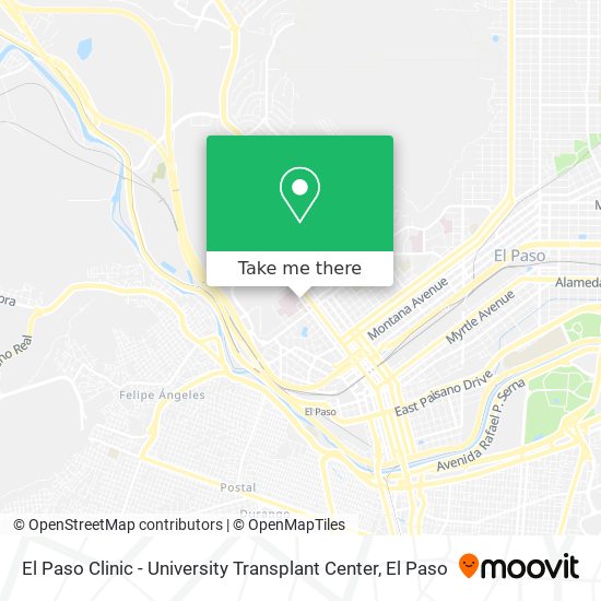 El Paso Clinic - University Transplant Center map