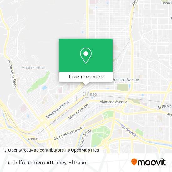 Rodolfo Romero Attorney map