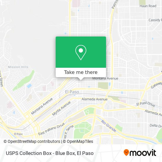 USPS Collection Box - Blue Box map