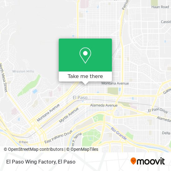 Mapa de El Paso Wing Factory