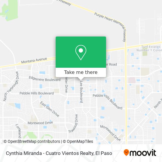 Mapa de Cynthia Miranda - Cuatro Vientos Realty