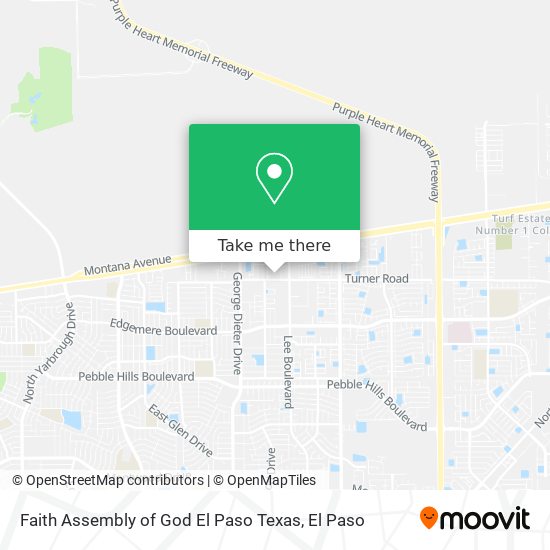 Faith Assembly of God El Paso Texas map