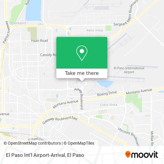 El Paso Int'l Airport-Arrival map