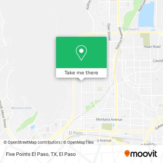 Mapa de Five Points El Paso, TX