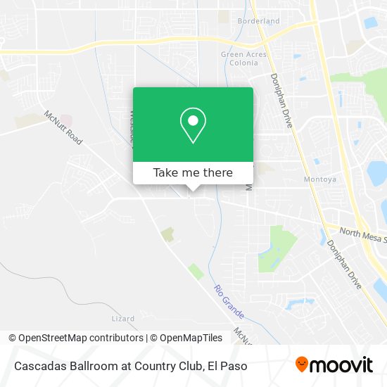 Cascadas Ballroom at Country Club map