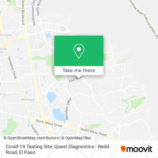 Mapa de Covid-19 Testing Site: Quest Diagnostics - Redd Road