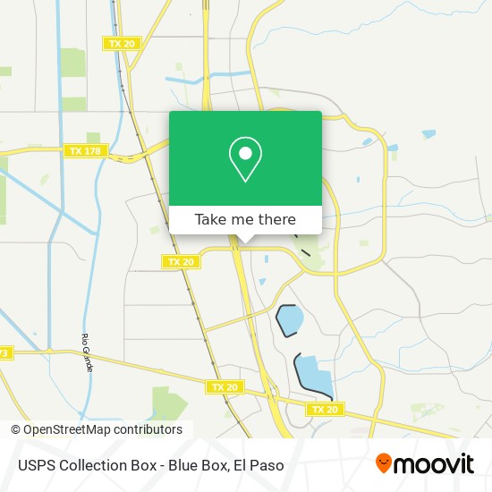 Mapa de USPS Collection Box - Blue Box